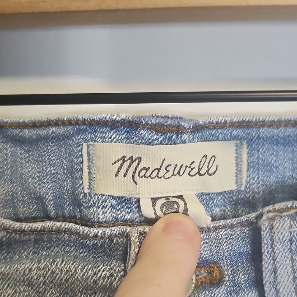 Madewell‎ 10" High-Rise Skinny Jeans 26 Light Wash Distressed Button Fly - Picture 5 of 11